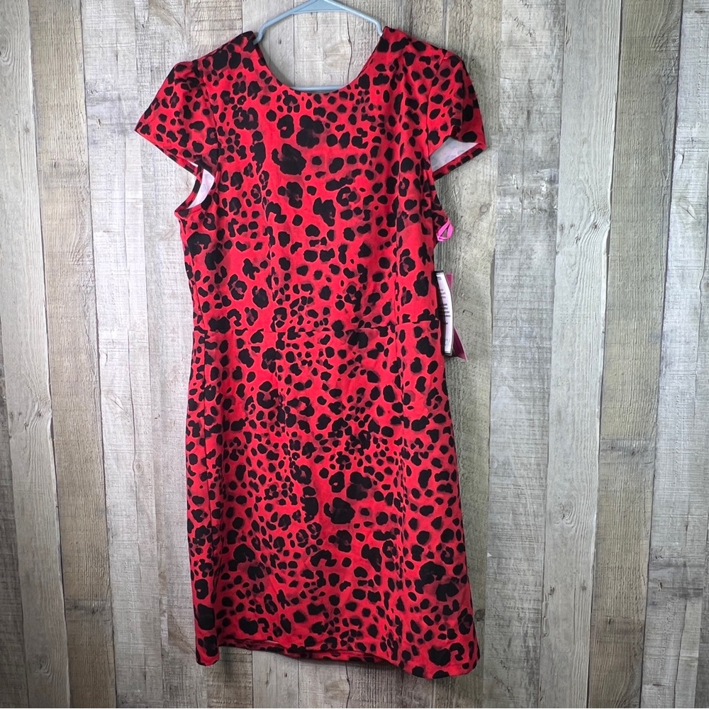 Red and Black Leopard Print Dress